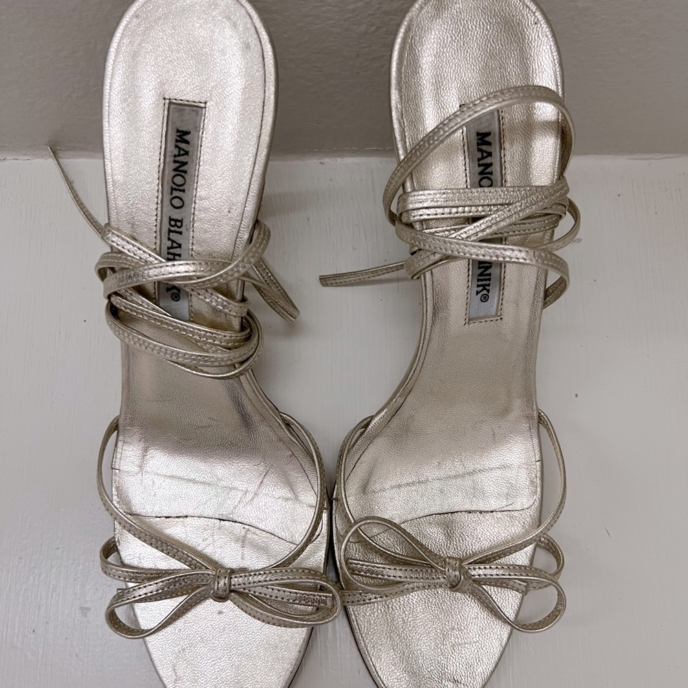 Worn Manolo Blahnik heeled sandals
